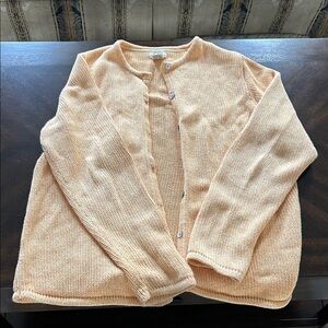 L.L. Bean Light Orange Cardigan Sweater